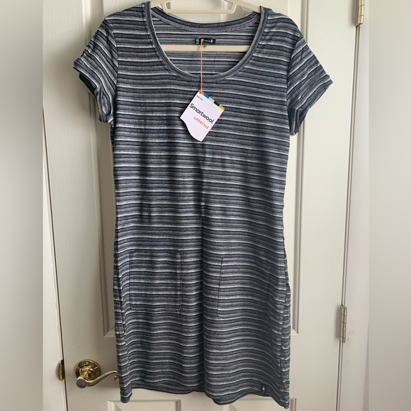 Smartwool Striped Shirt Dress Medium - Picture 2 of 5